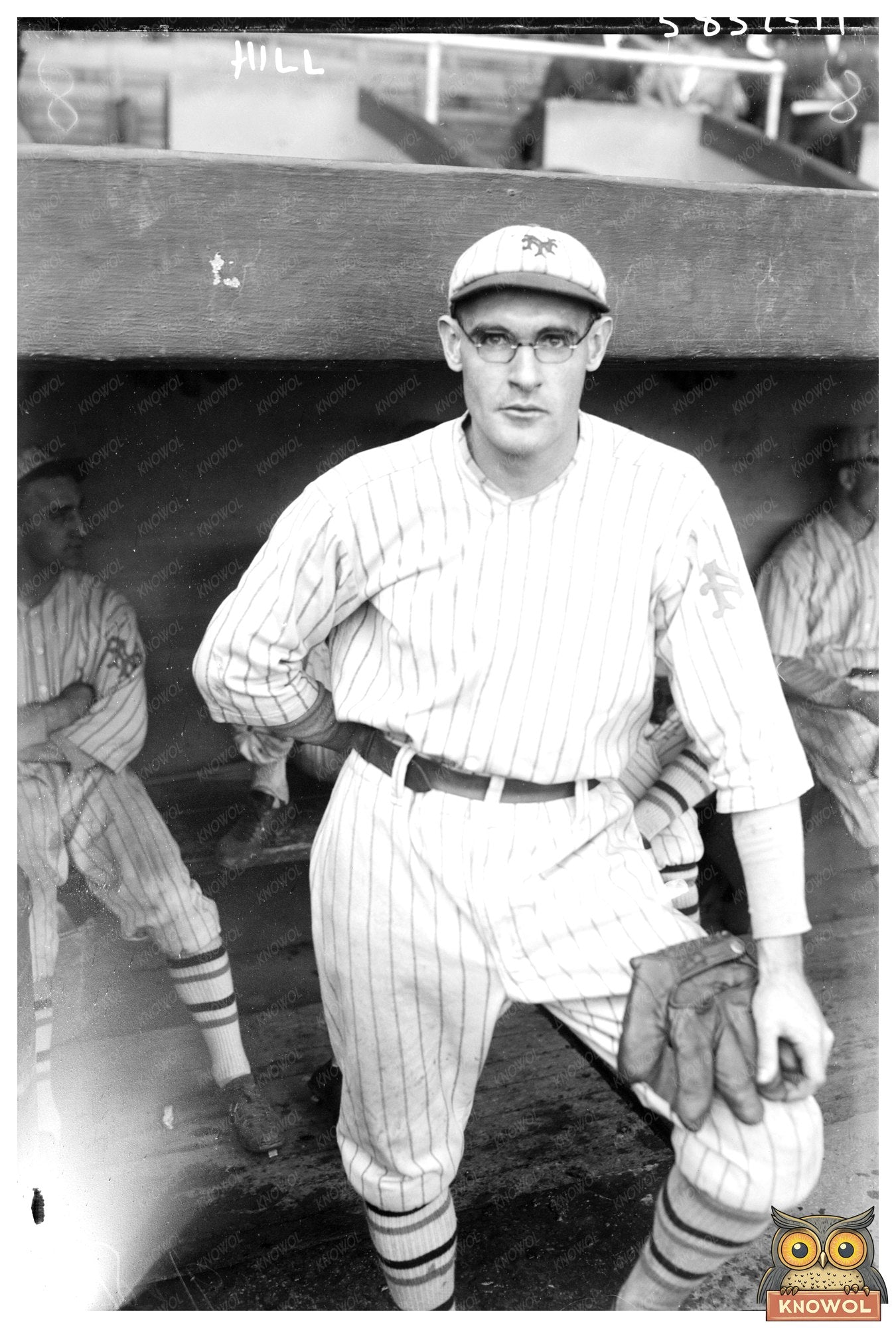 1922 Vintage Baseball Star Carmen Specs Hill Portrait