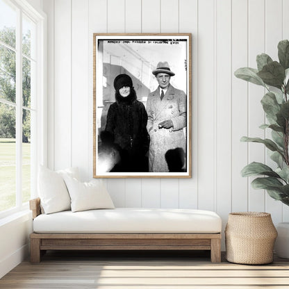 1922 Aristocratic Elegance: Marquis & Wife Portrait