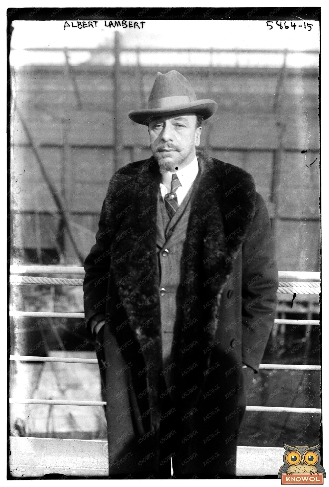1922 Portrait of Businessman Albert Lambert - Glass Negative