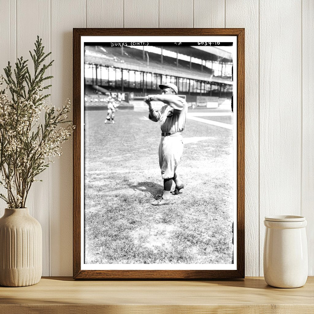 1923 Cincinnati Reds Star in Action: Vintage Baseball Photo