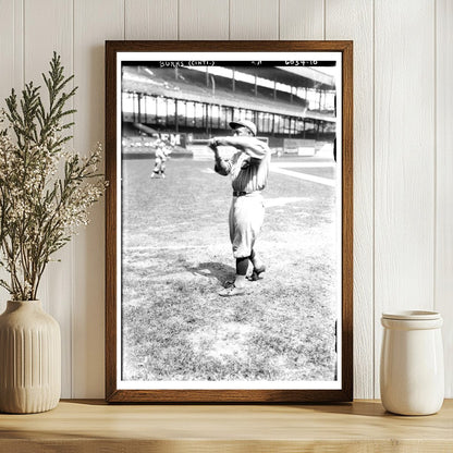 1923 Cincinnati Reds Star in Action: Vintage Baseball Photo