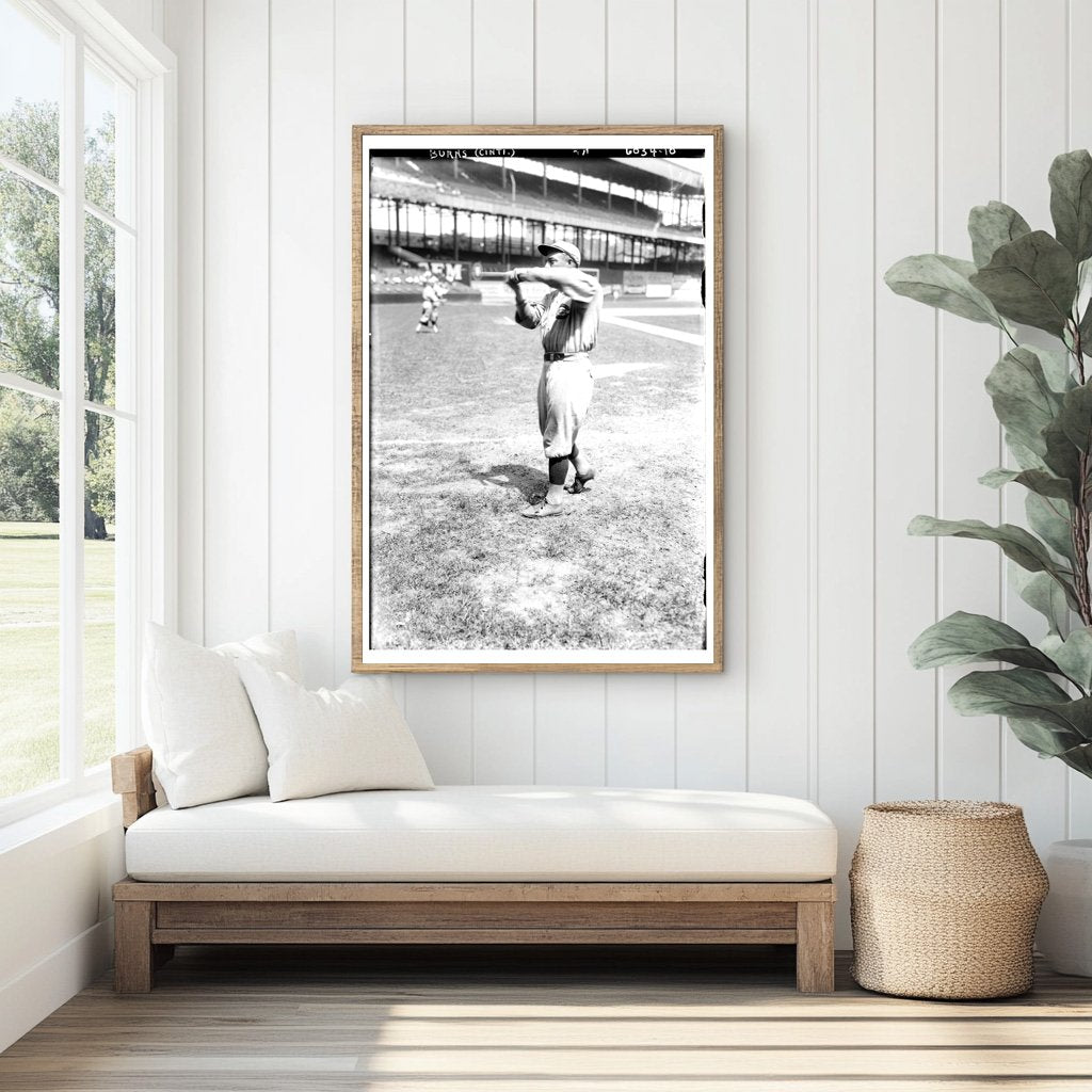 1923 Cincinnati Reds Star in Action: Vintage Baseball Photo