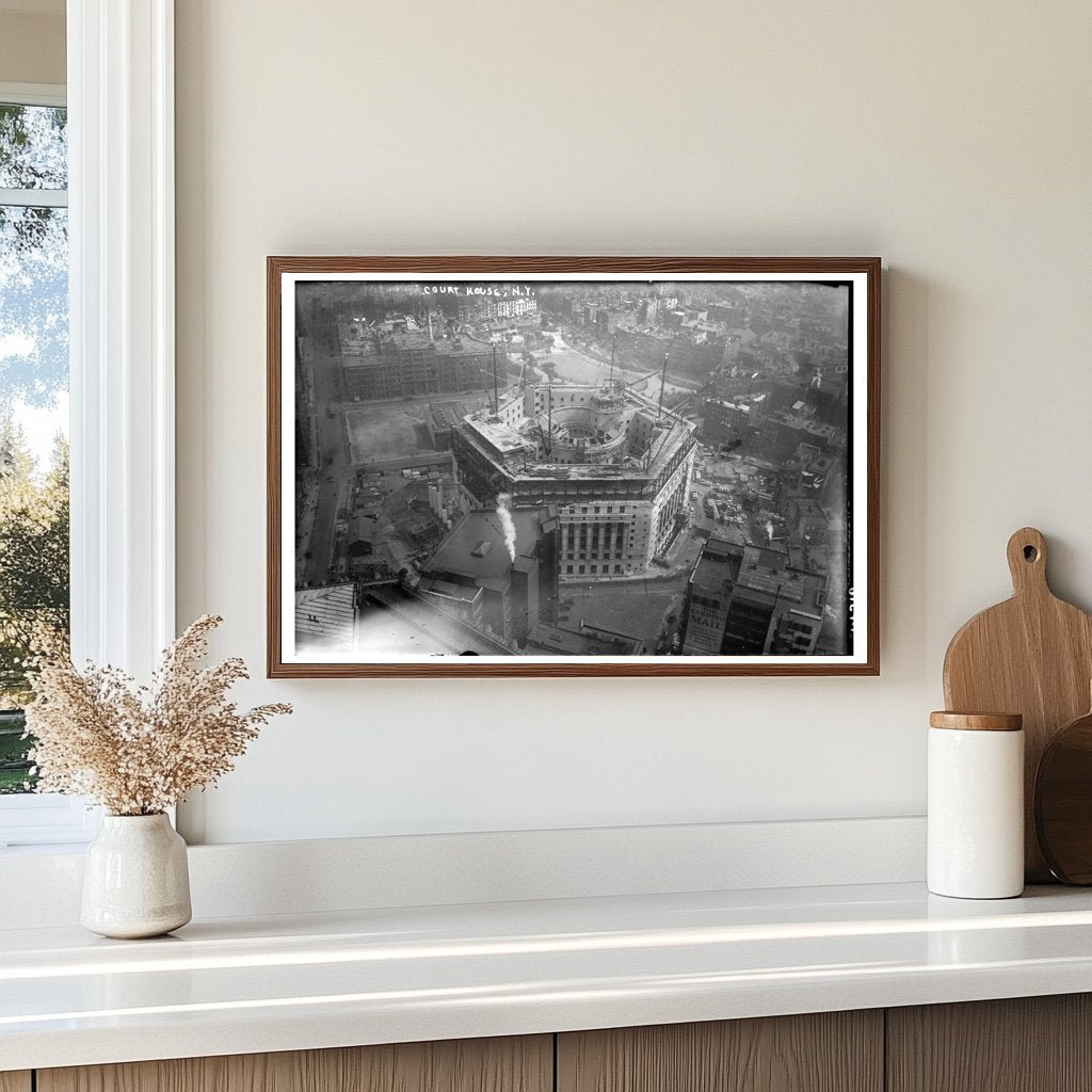 Timeless New York Courthouse in Vintage Glass Photo