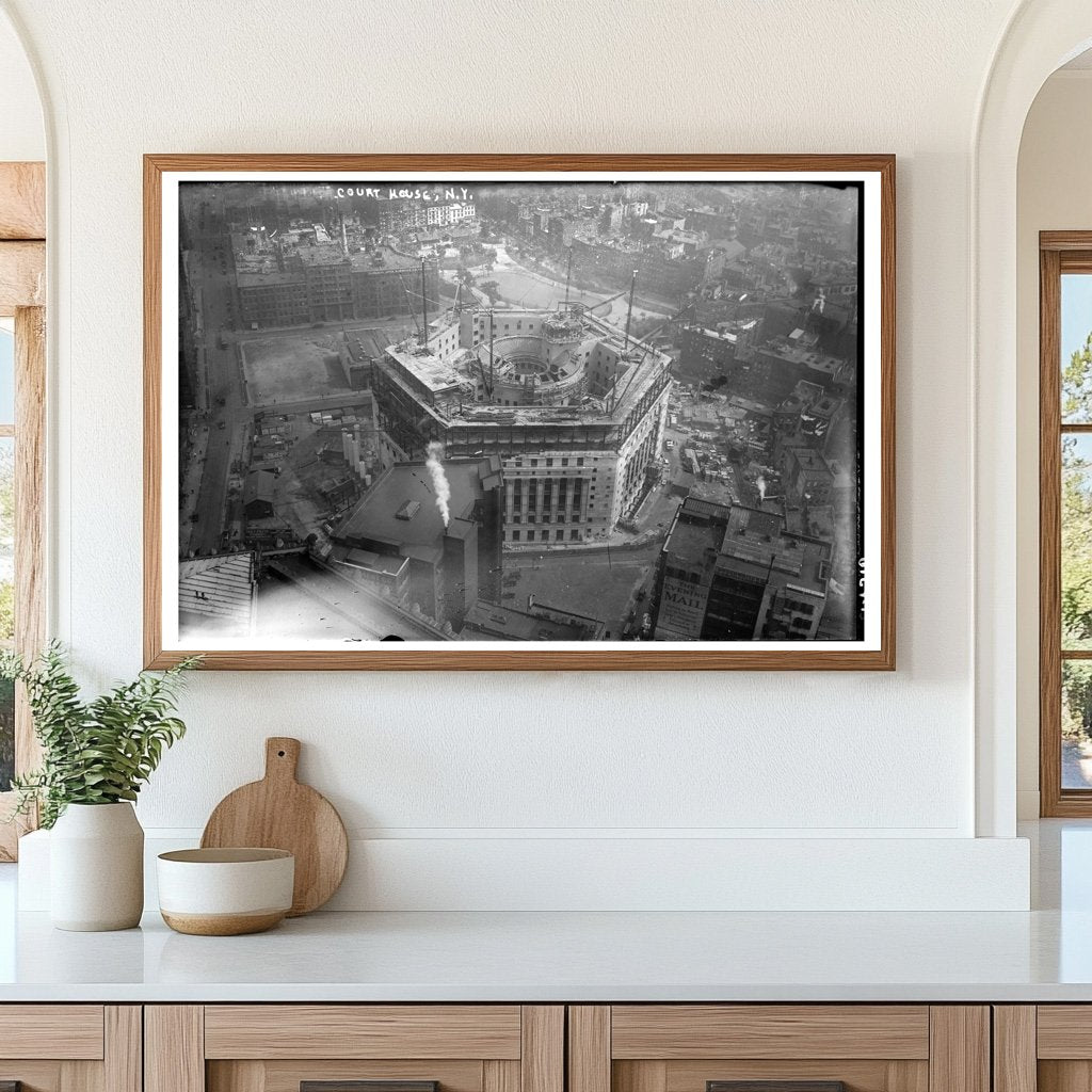 Timeless New York Courthouse in Vintage Glass Photo