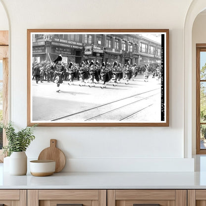 1925 Canadian Black Watch Pipers in Traditional Uniform