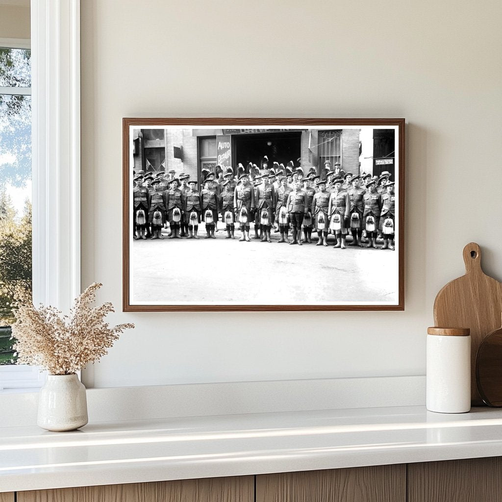 1925 Canadian Black Watch Pipers in Highland Regalia