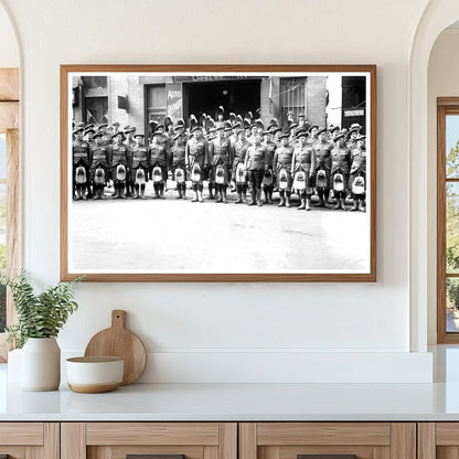 1925 Canadian Black Watch Pipers in Highland Regalia