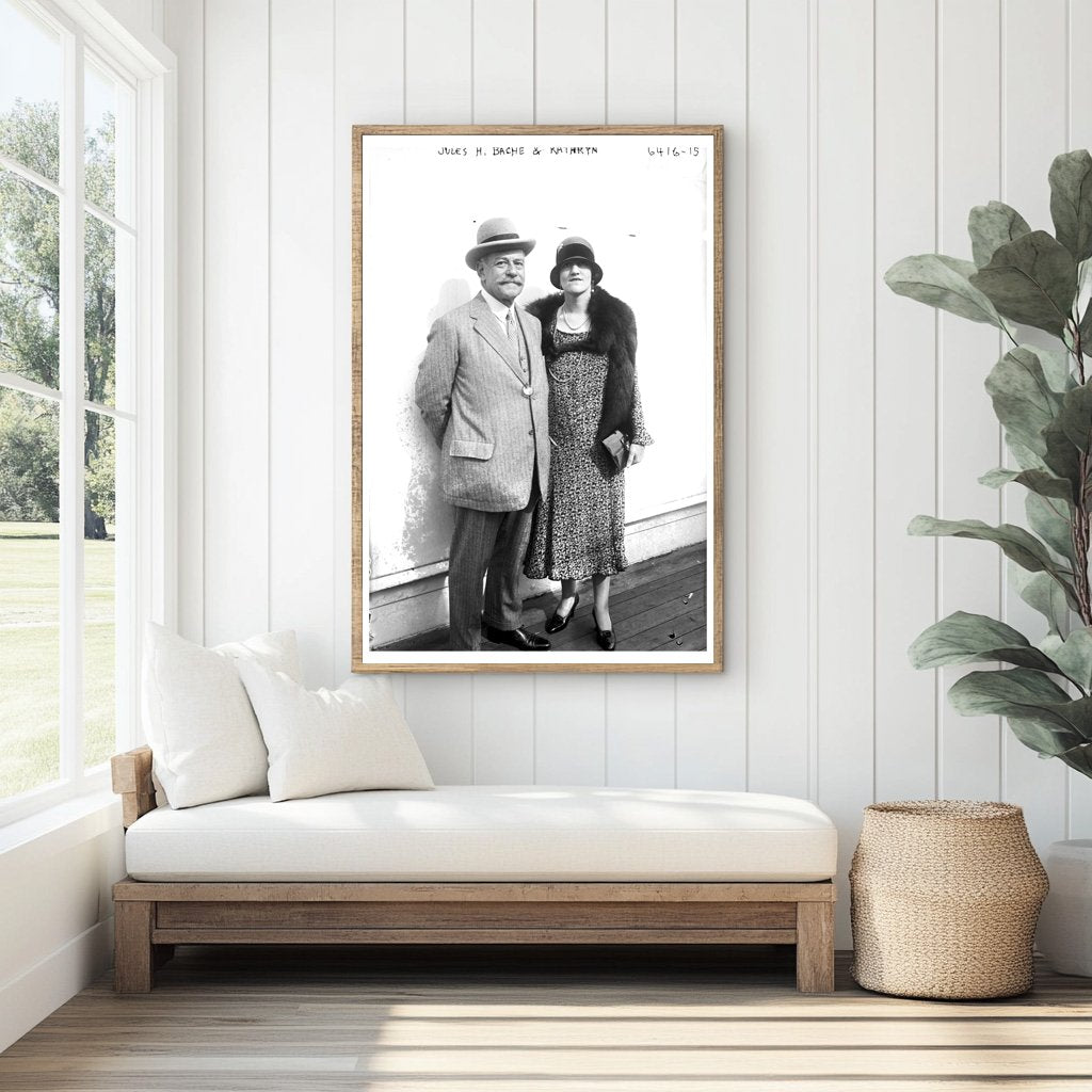 Elegant Portrait of Financier Jules H. Bache & Companion