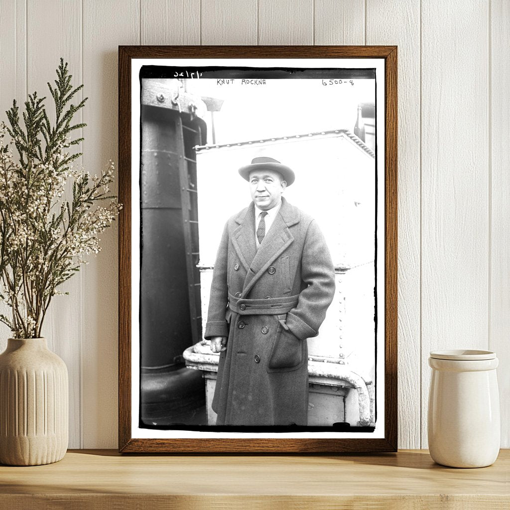 Legendary Notre Dame Coach Knute Rockne in Action