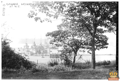 German Destroyers Docked in Historic New York Harbor
