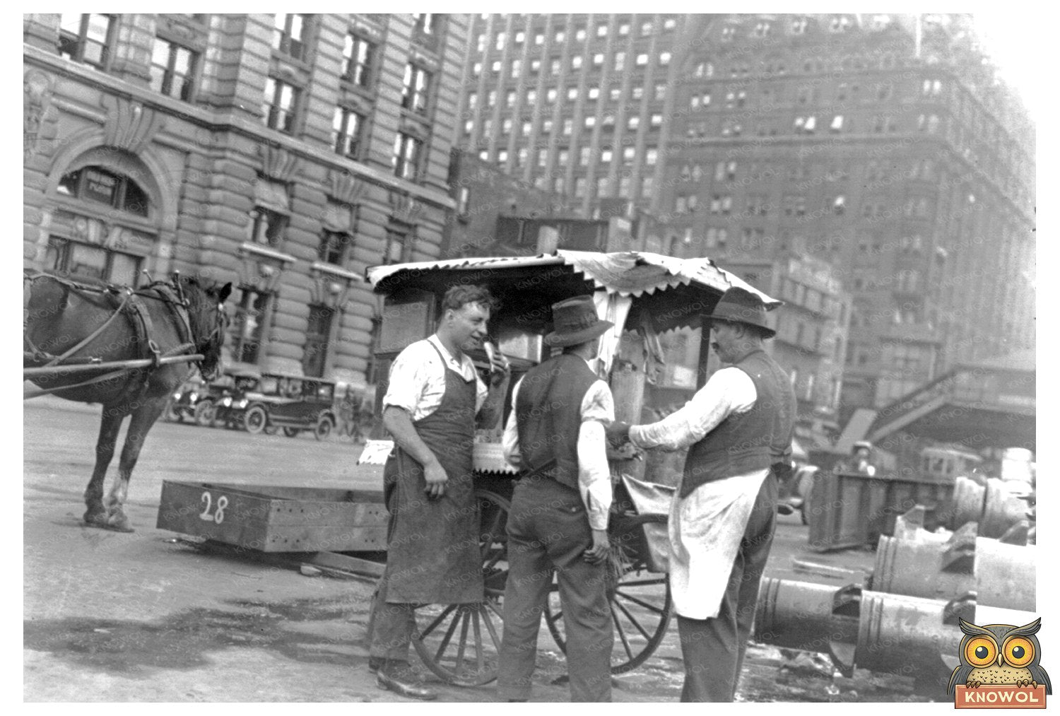 1916 New York: Syrian Street Food Vendor in Action