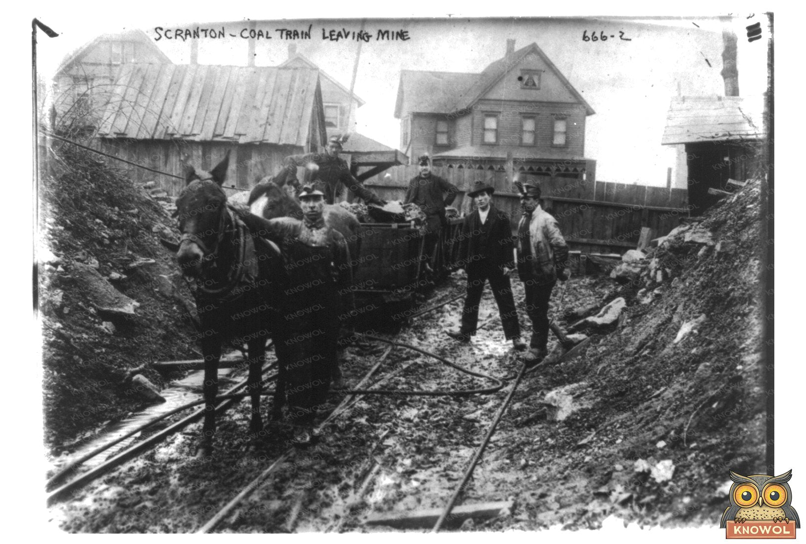 Vibrant Coal Train Departing Scranton Mine, 1912