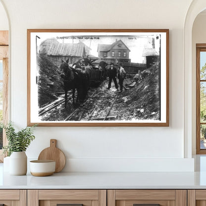 Vibrant Coal Train Departing Scranton Mine, 1912