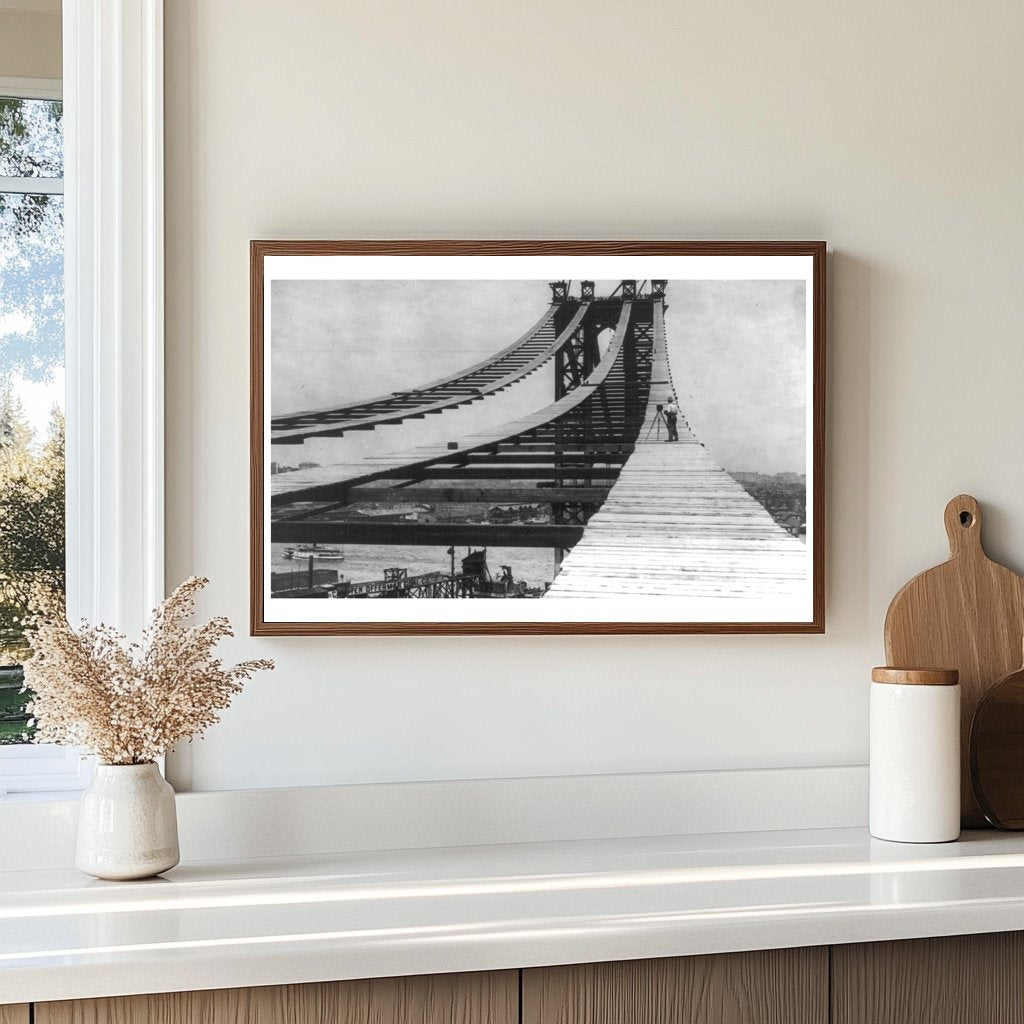 1909 Manhattan Bridge Construction: A Moment Captured