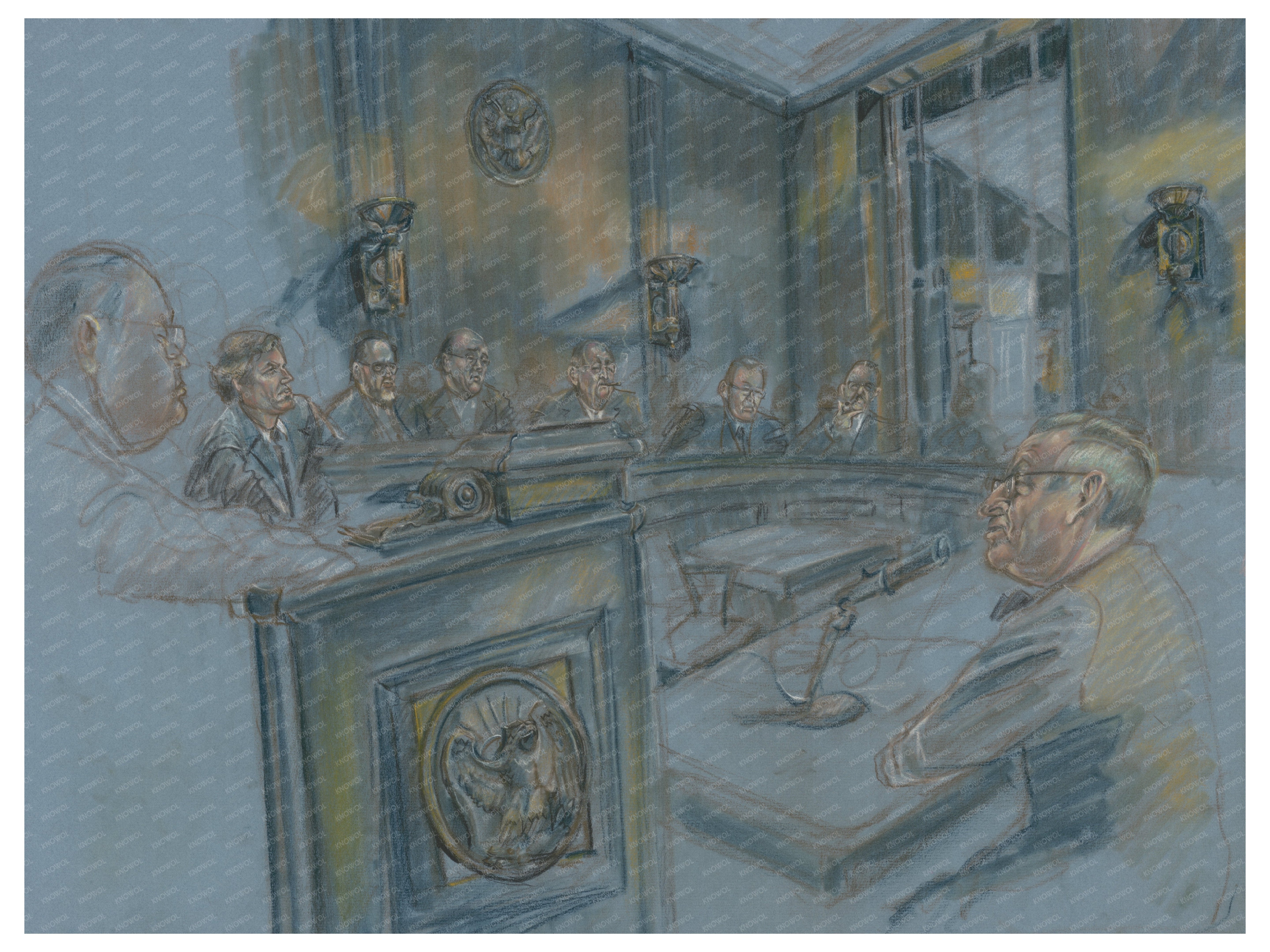 John Paul Stevens Senate Hearing Drawing 1975