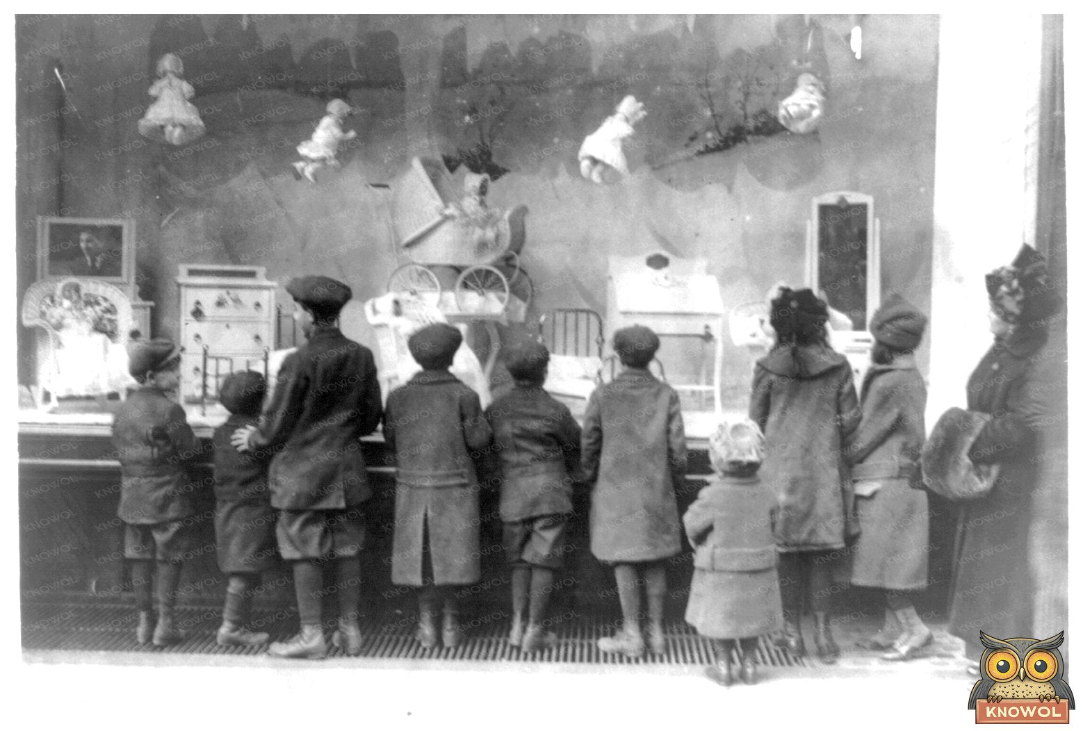 Charmed Children Admiring Vintage Macys Holiday Display