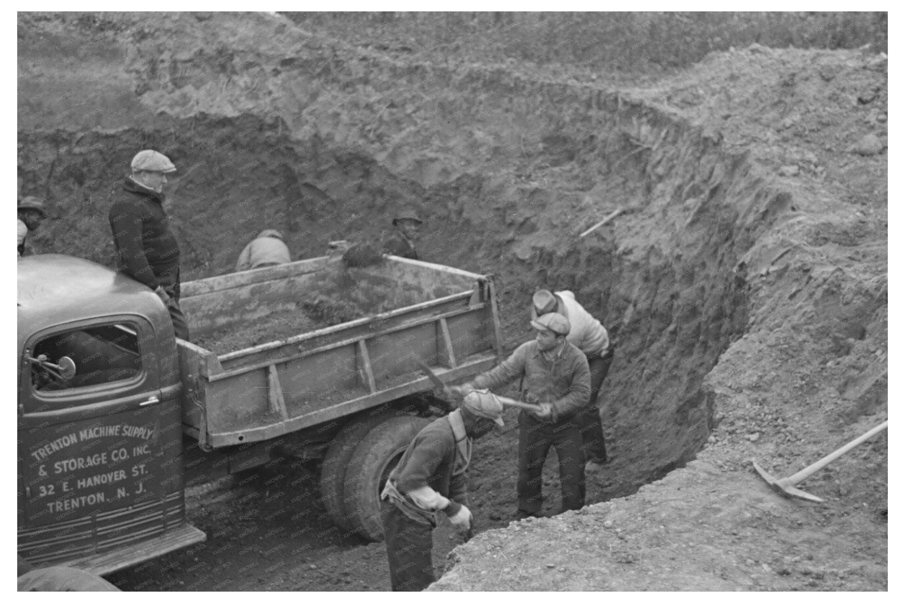 Workers at Gravel Pit Jersey Homesteads November 1936