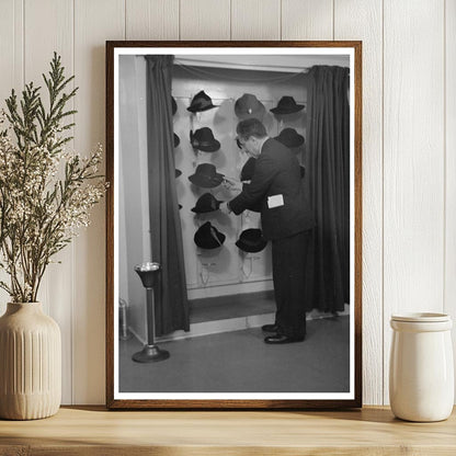 Model Trying Hat for Buyer in NYC Showroom November 1936