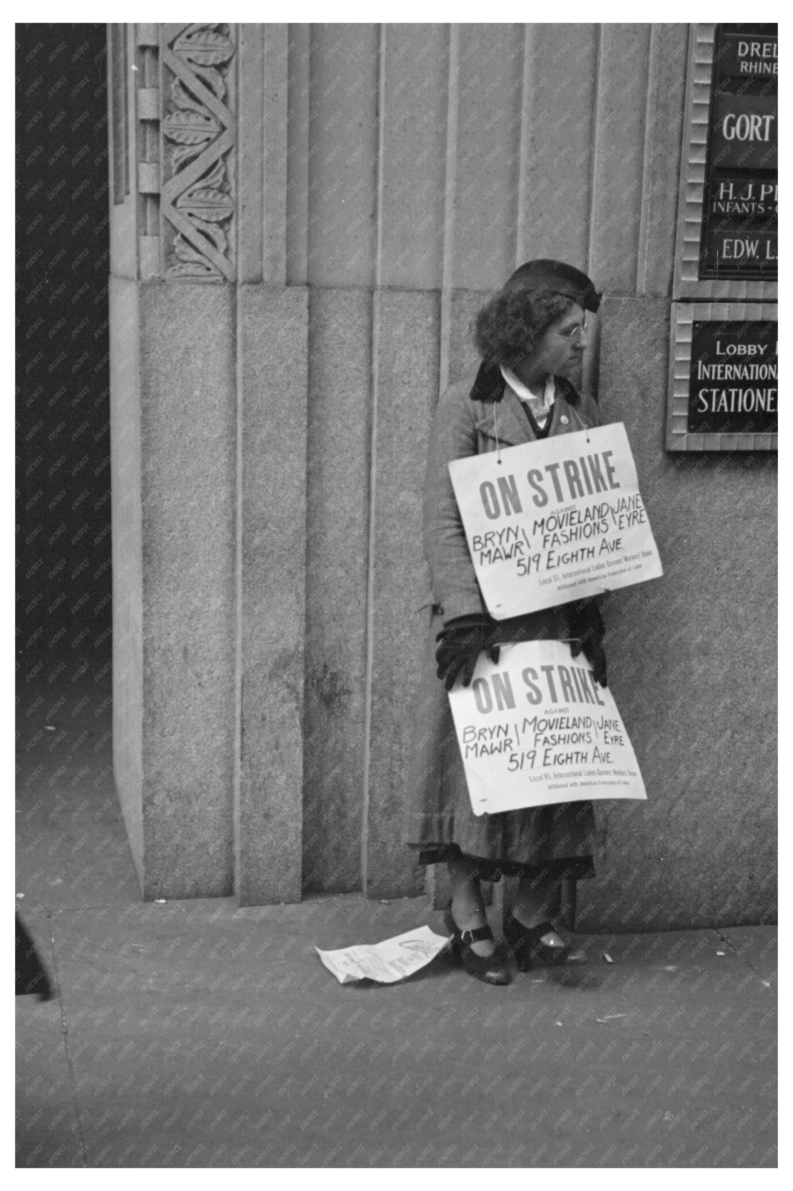 New York City Labor Protest Picket Line November 1936