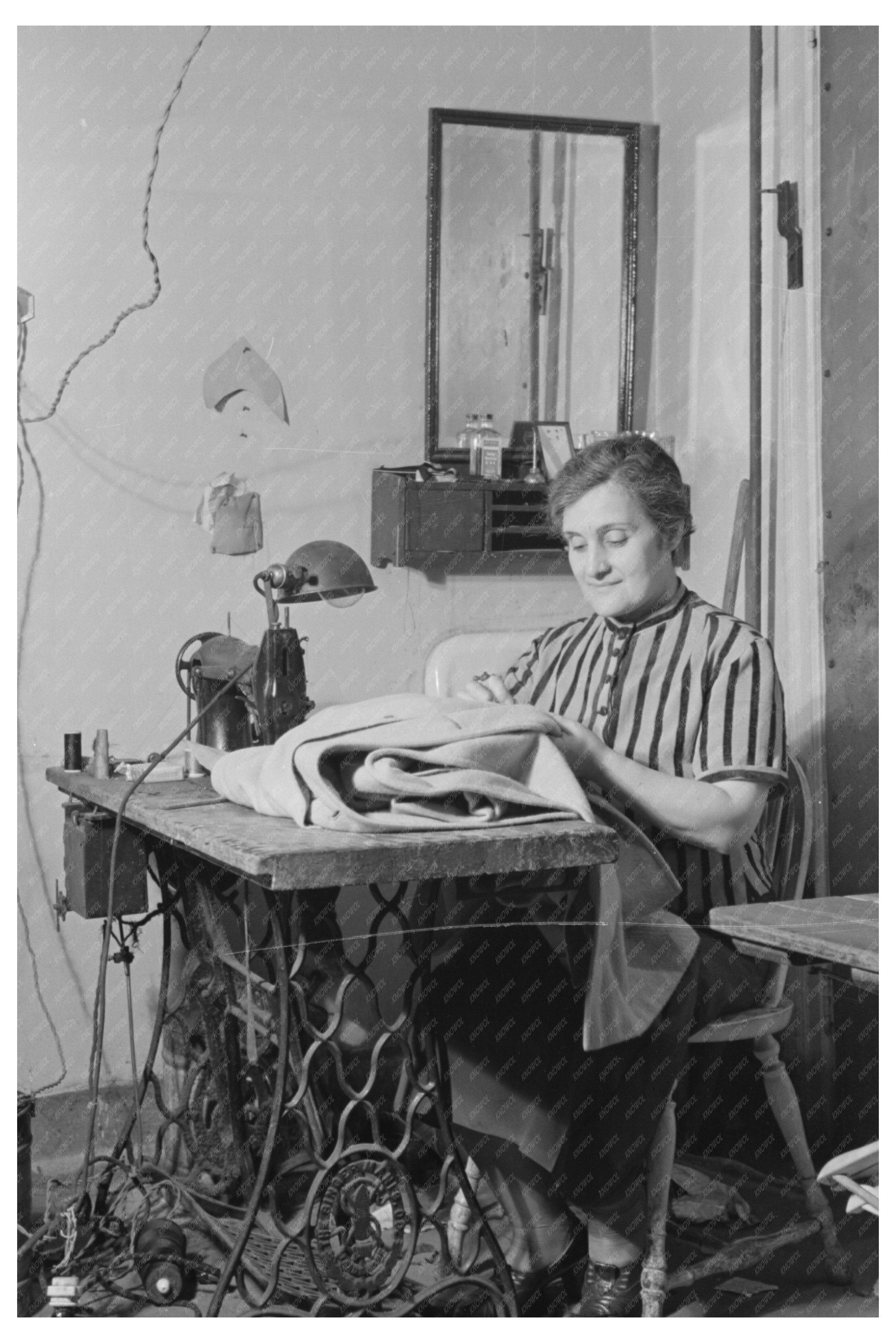 Woman Sewing at Tailor Shop New York City 1936