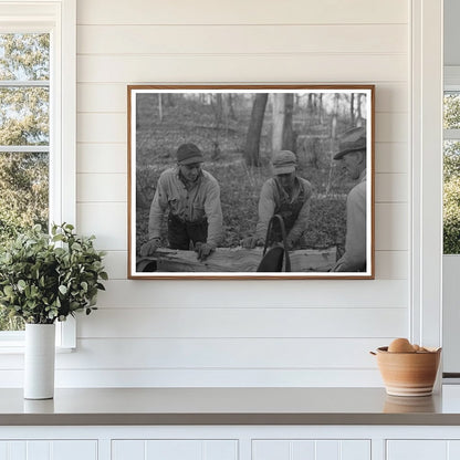 Farmers Sawing Wood for Fuel Mercer County Illinois 1936