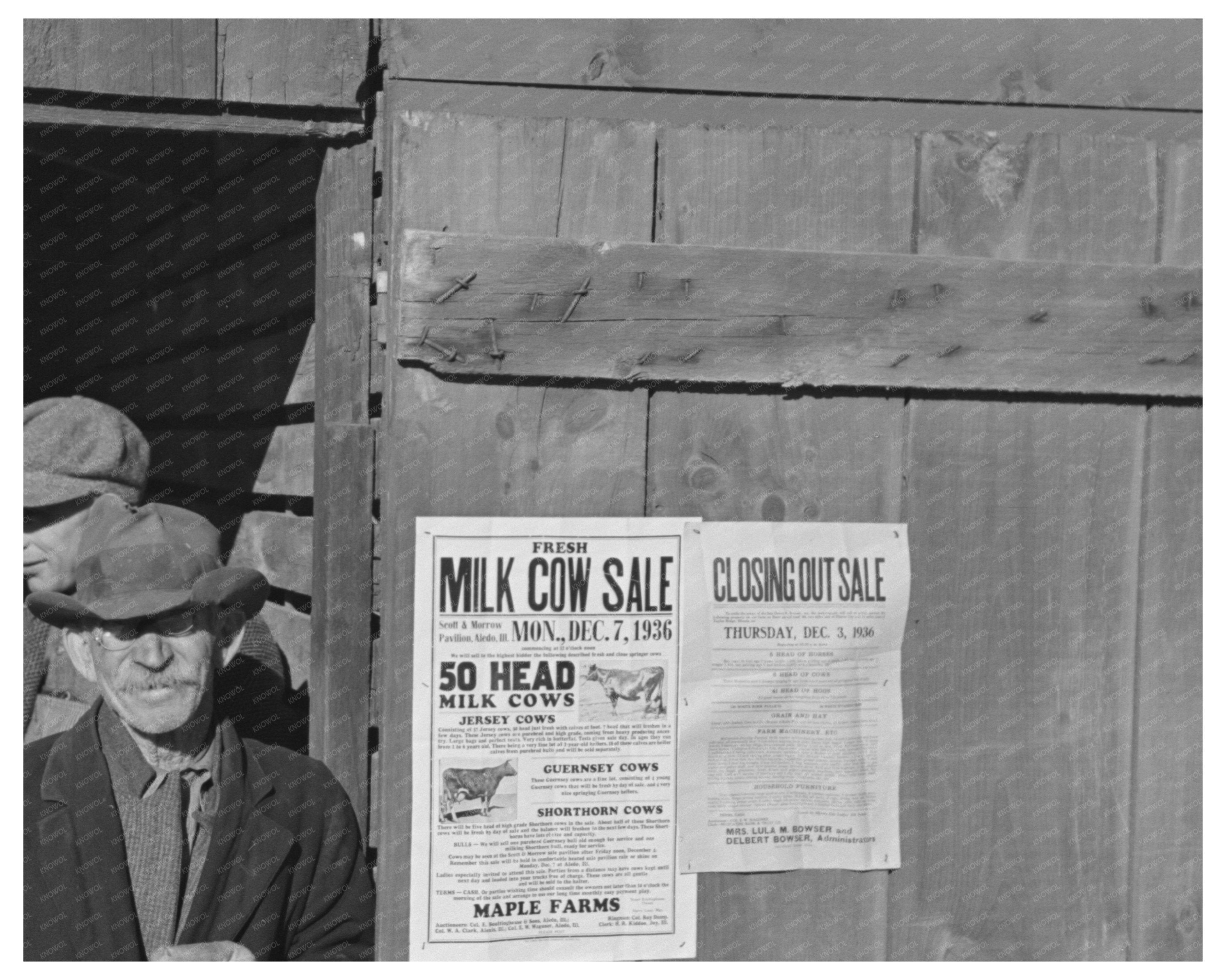 Farmers Lunch Shed at Country Auction Aledo Illinois 1936