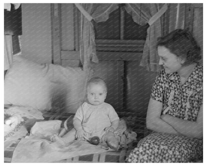 Mrs. Charles Benning and Baby in Shantytown 1936