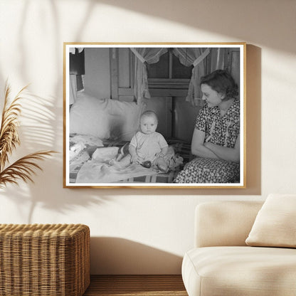 Mrs. Charles Benning and Baby in Shantytown 1936