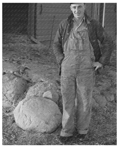 Hired Hand on Aldrich Farm Dickens Iowa December 1936