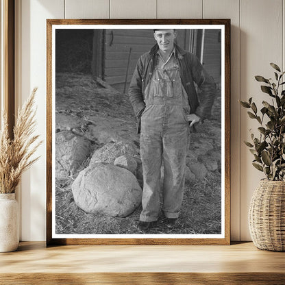 Hired Hand on Aldrich Farm Dickens Iowa December 1936