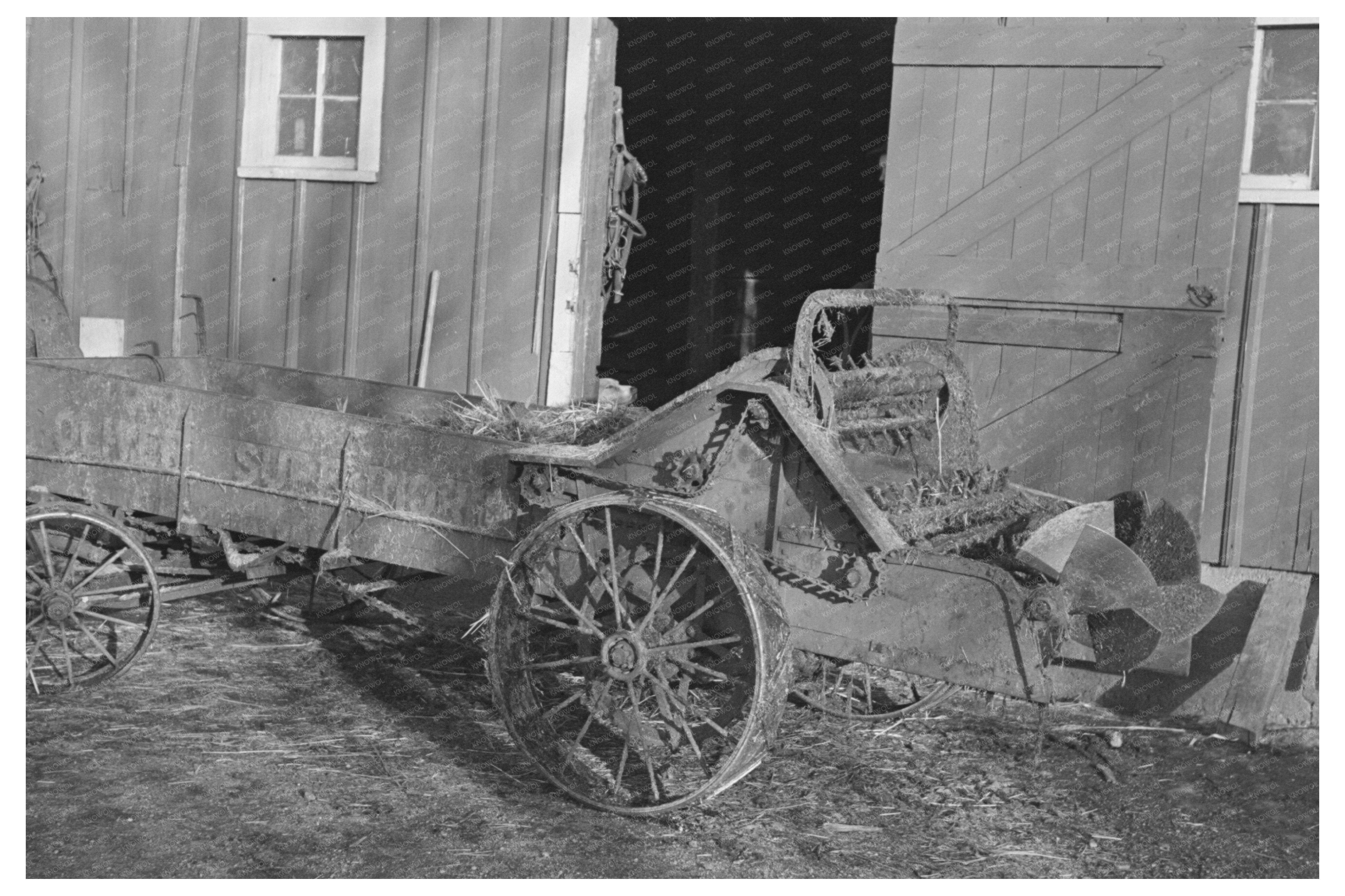 Manure Spreader in Emmet County Iowa December 1936