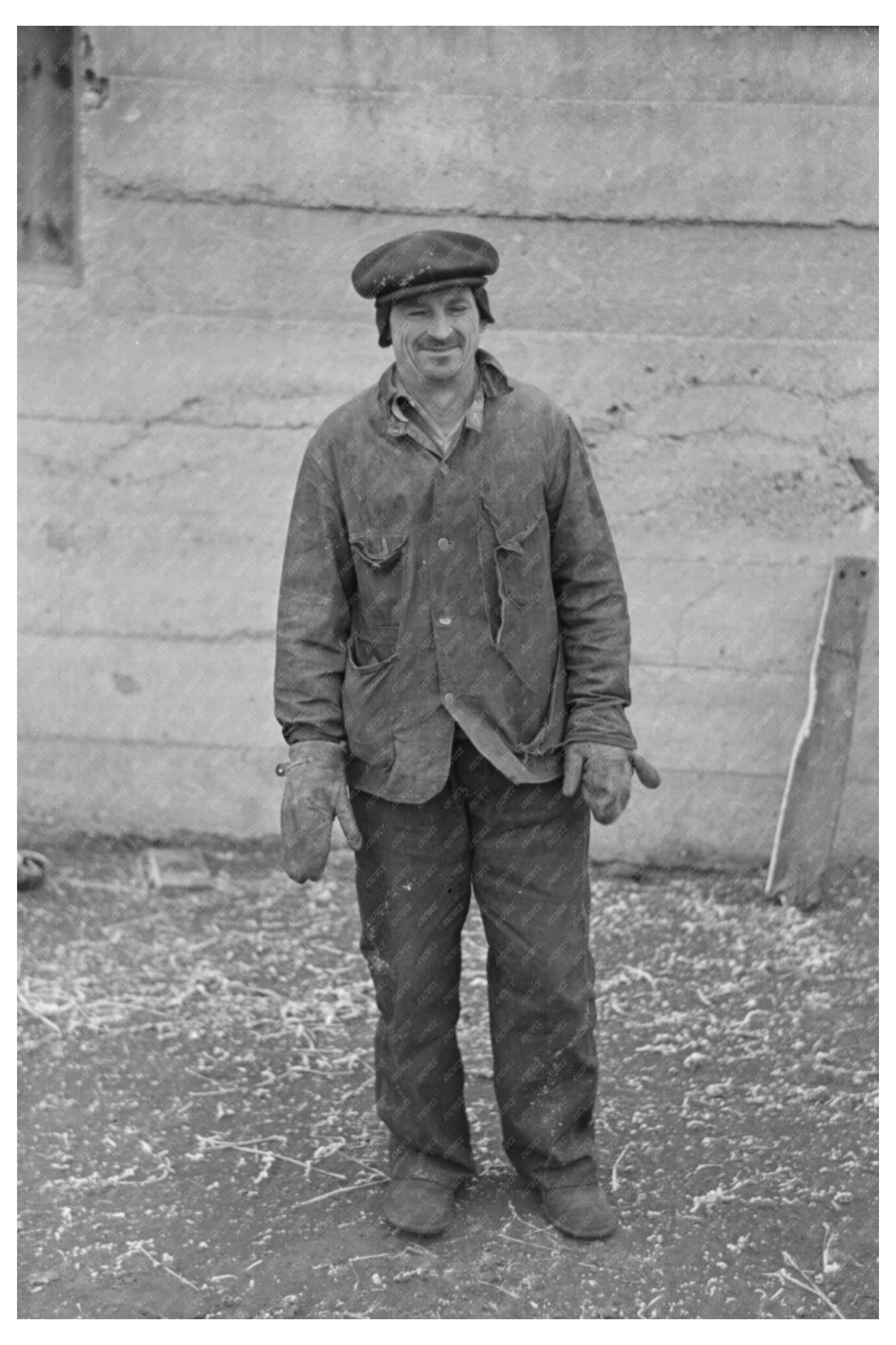 Farmer in Emmet County Iowa December 1936 Vintage Photo