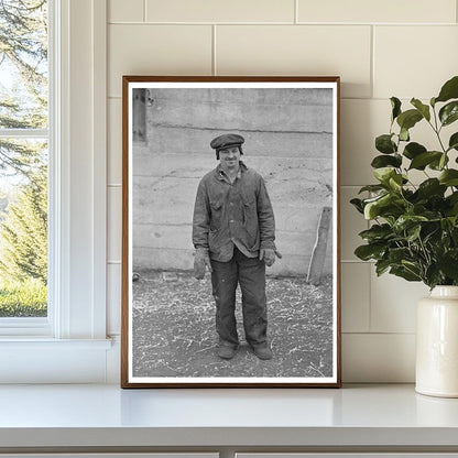 Farmer in Emmet County Iowa December 1936 Vintage Photo