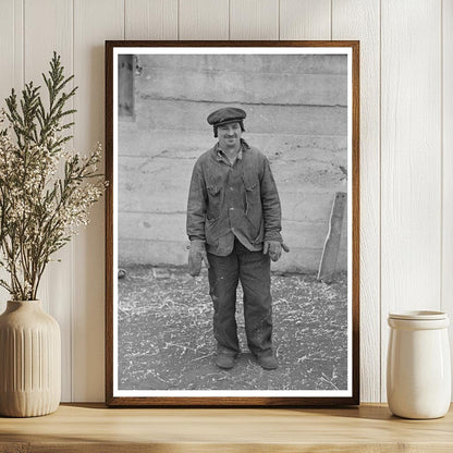 Farmer in Emmet County Iowa December 1936 Vintage Photo