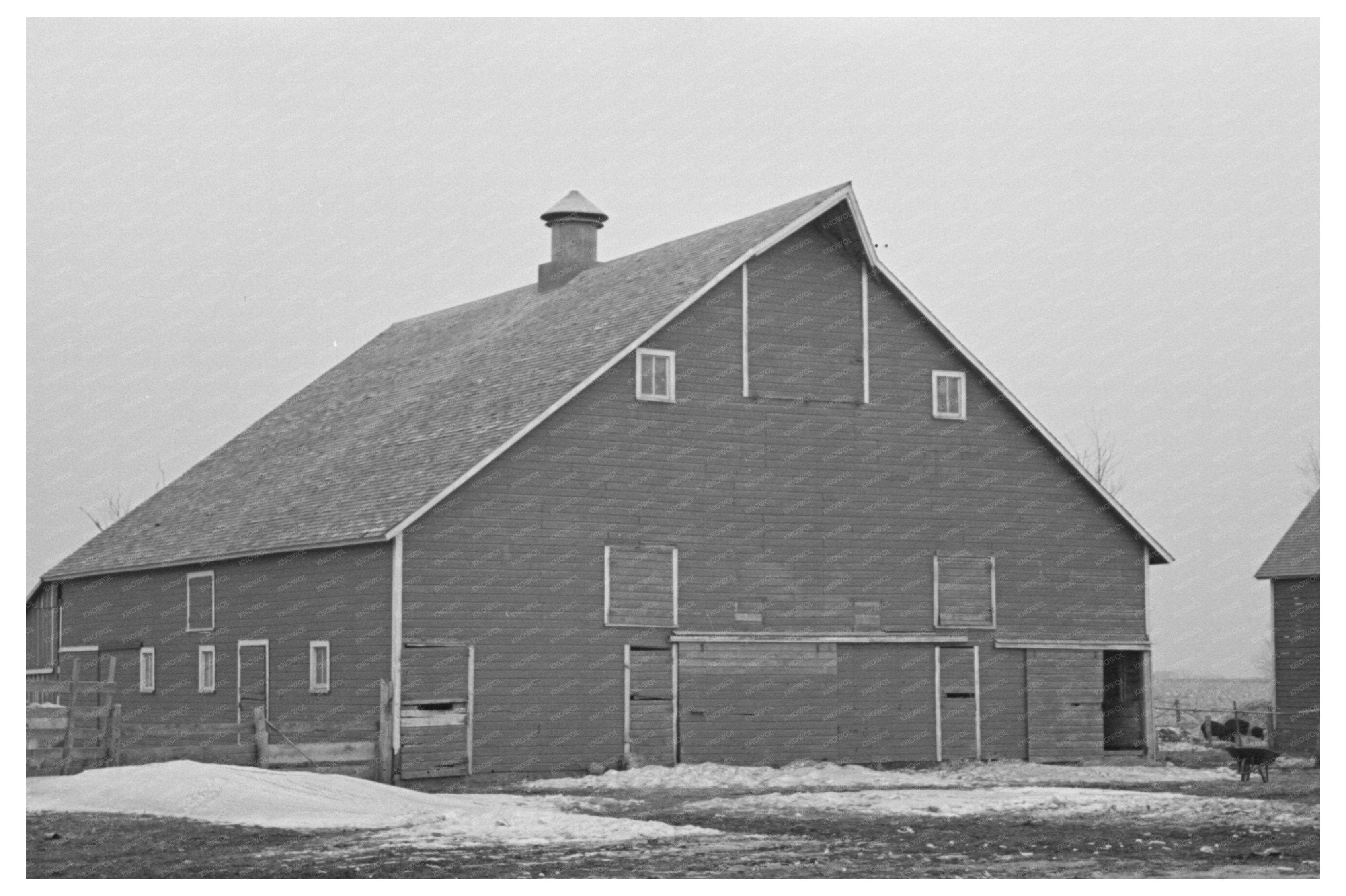 Barn on Russell Natterstad Farm Estherville Iowa 1936