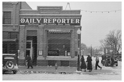 Spencer Iowa Street Scene December 1936 Vintage Photo