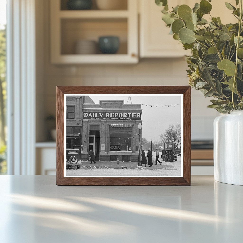 Spencer Iowa Street Scene December 1936 Vintage Photo