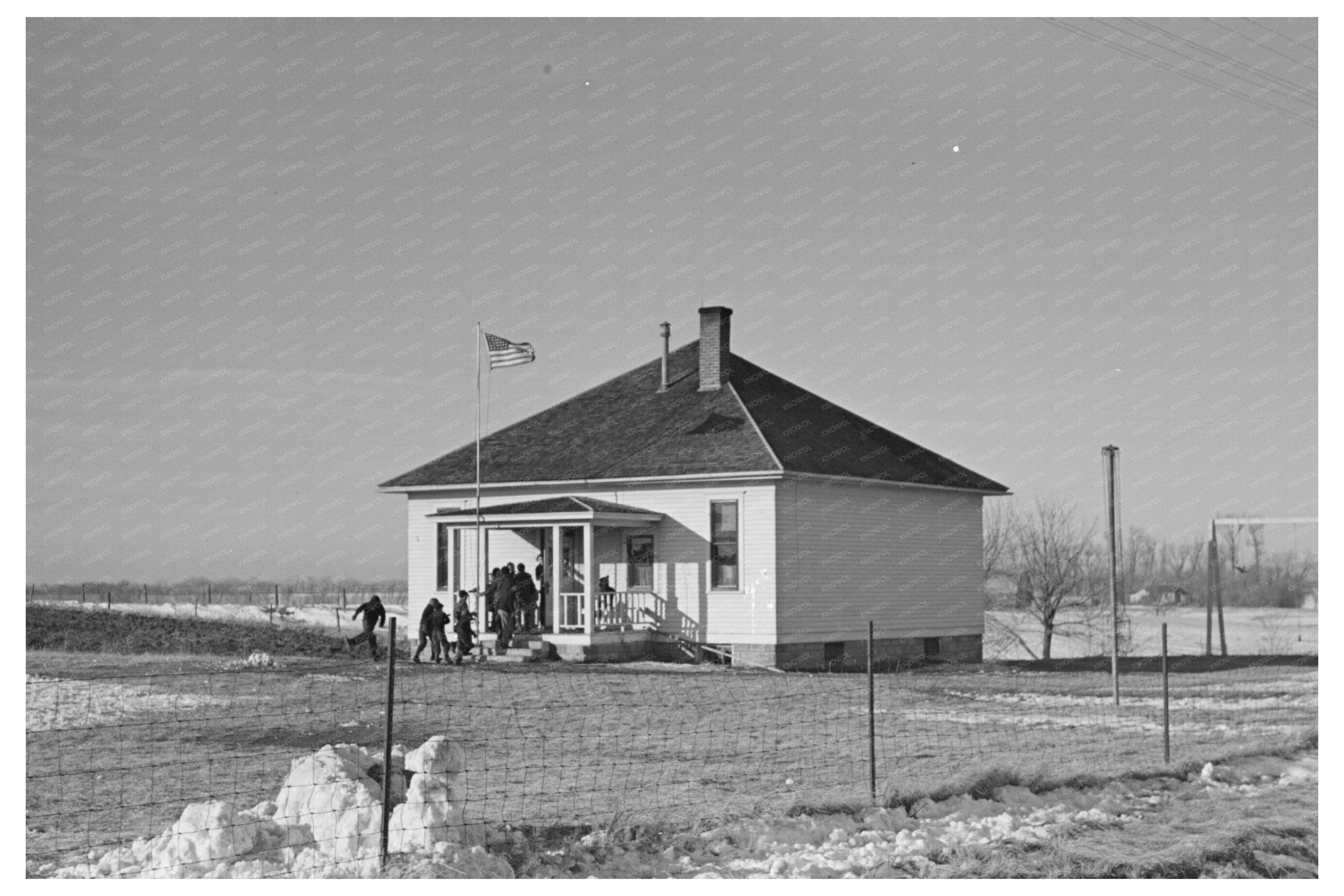 Children at Country Schoolhouse in Ruthven Iowa 1936