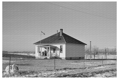 Vintage 1936 School Recess at Country School in Iowa