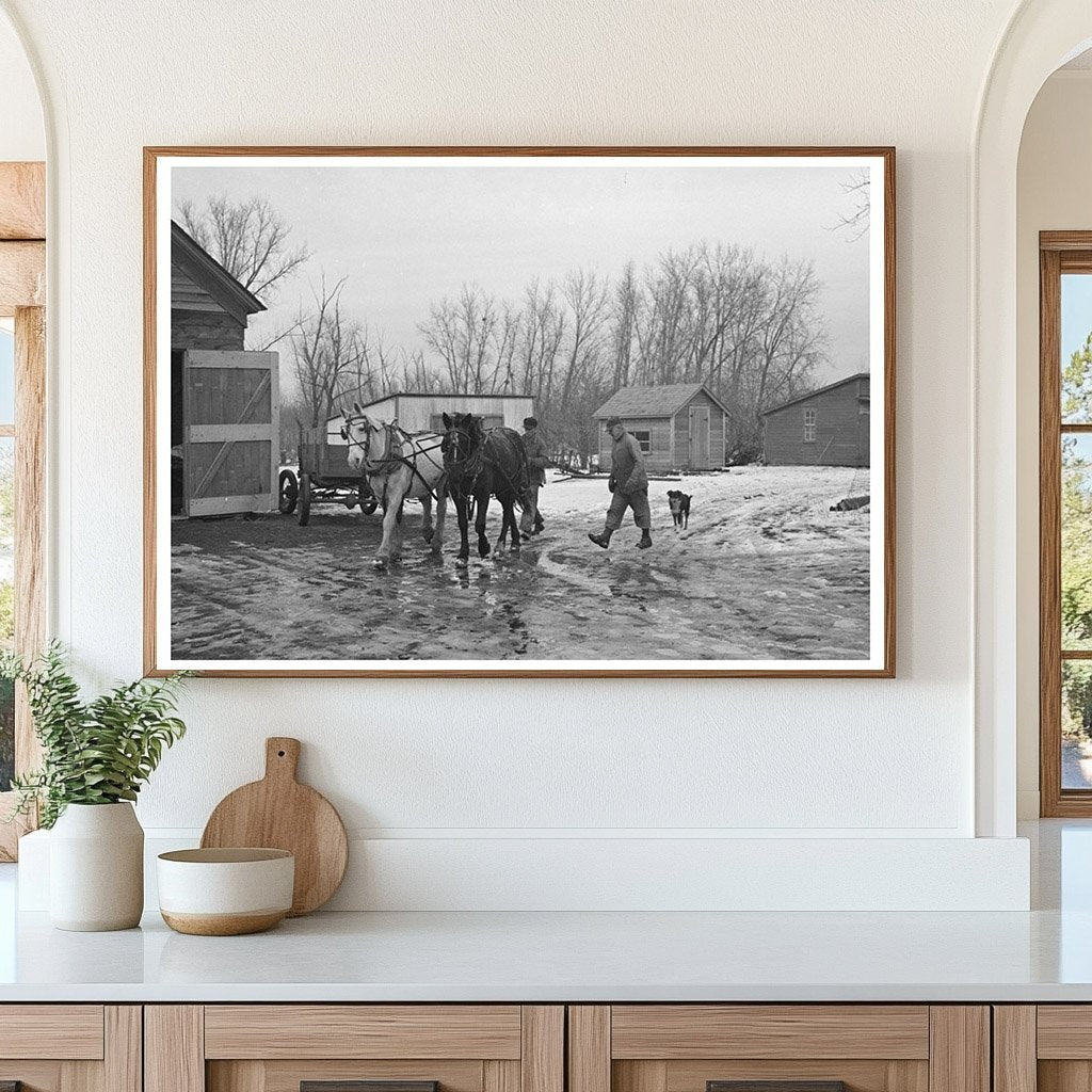 Horses at Roy Merriot Farm Estherville Iowa 1936