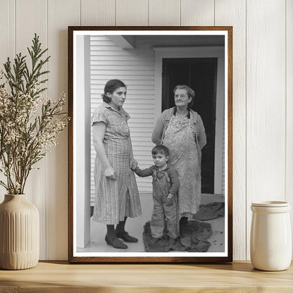 Mrs. Theodore F. Frank in Vintage Iowa Farm Photo 1936