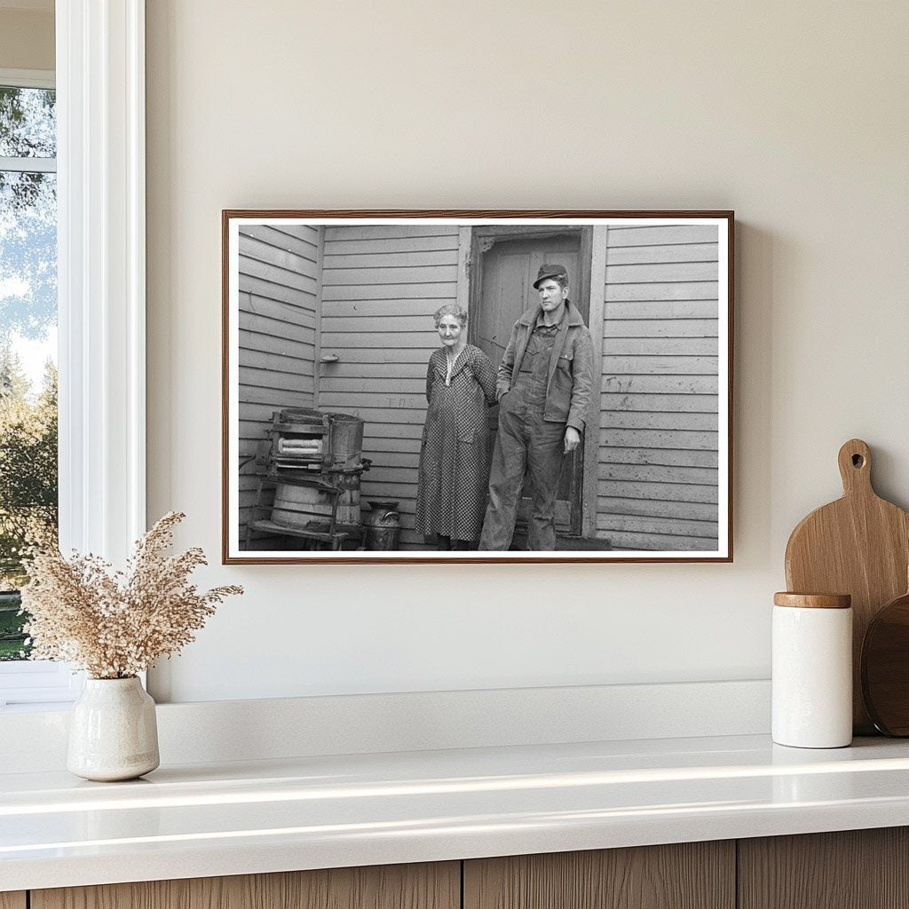 Mary Kelsheimer and Son on Iowa Farm December 1936