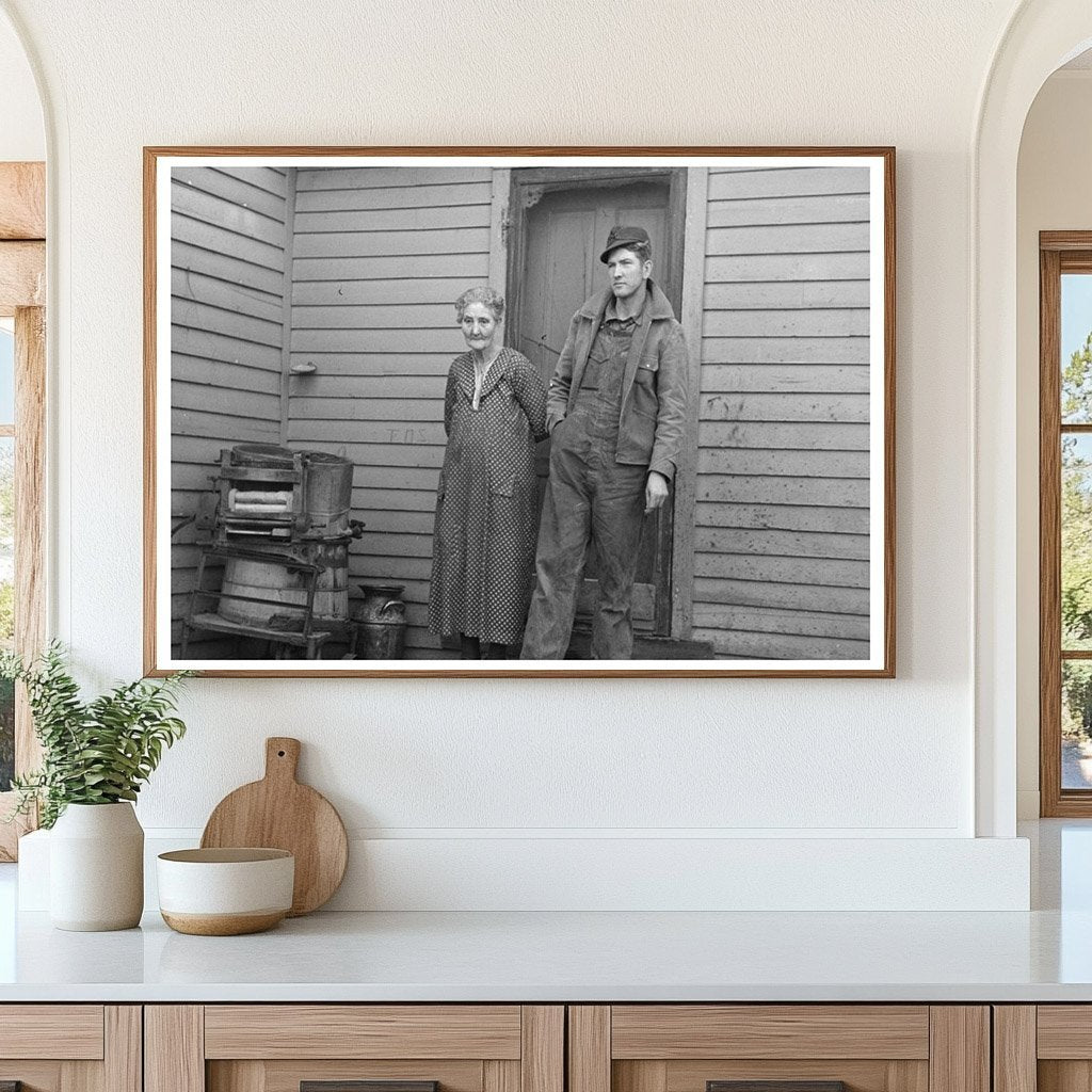 Mary Kelsheimer and Son on Iowa Farm December 1936