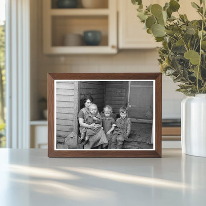 Mrs. Theodore Eickholt and Children Iowa Farm Family 1936