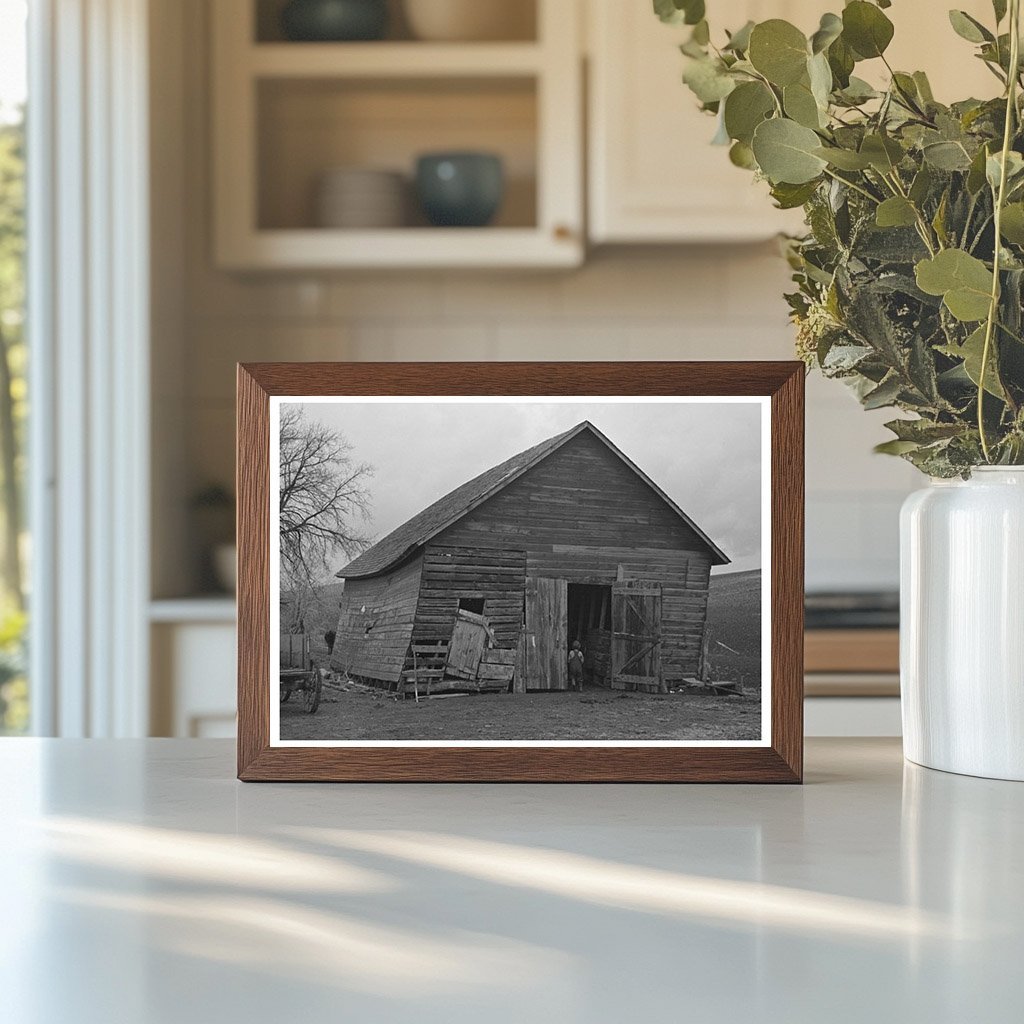 Corncrib on Frank Moodys Farm Iowa December 1936