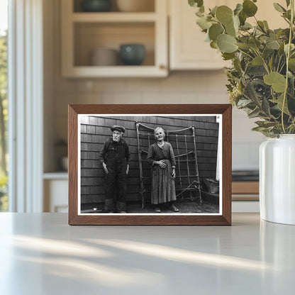 Homesteaders Andrew and Mrs. Ostermeyer Iowa 1936