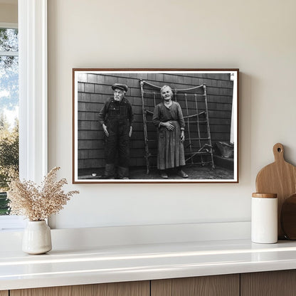 Homesteaders Andrew and Mrs. Ostermeyer Iowa 1936