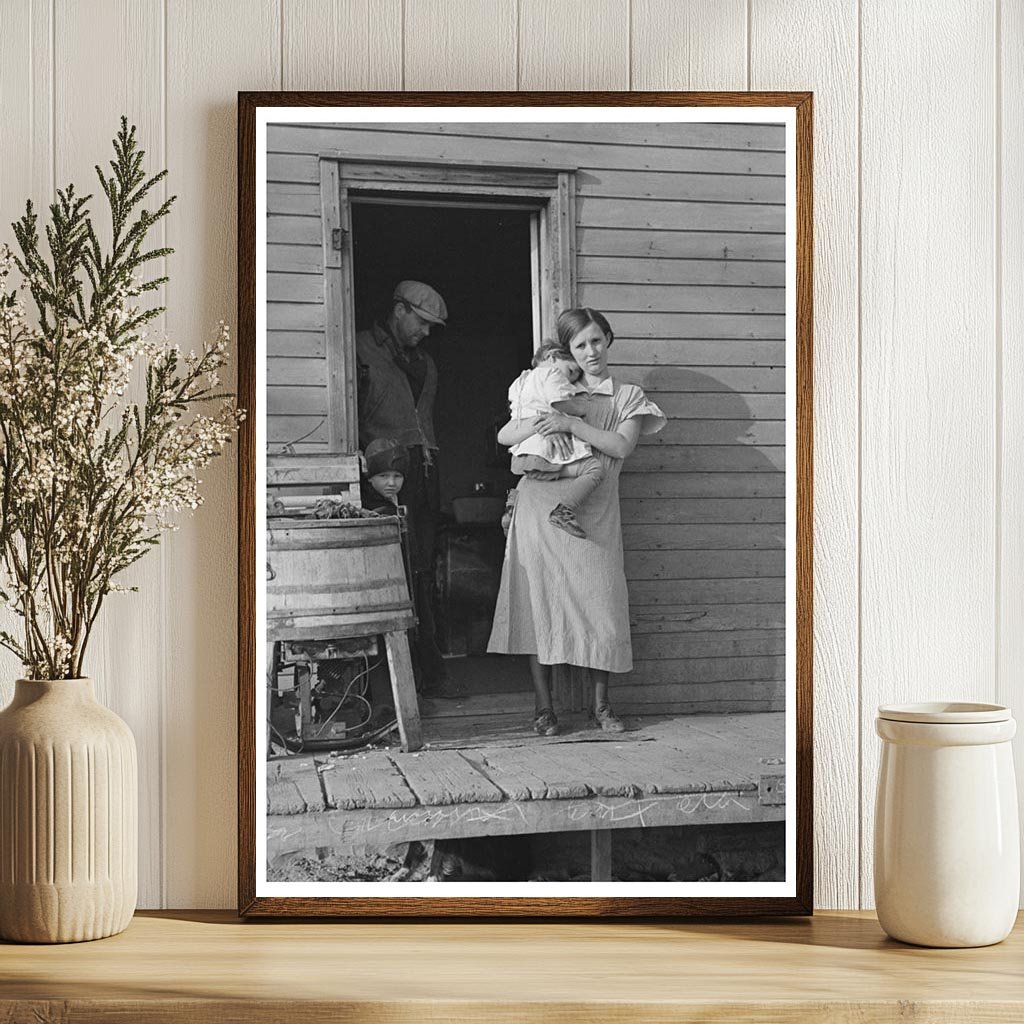 Mrs. Glen Cook with Baby in Little Sioux Township 1936