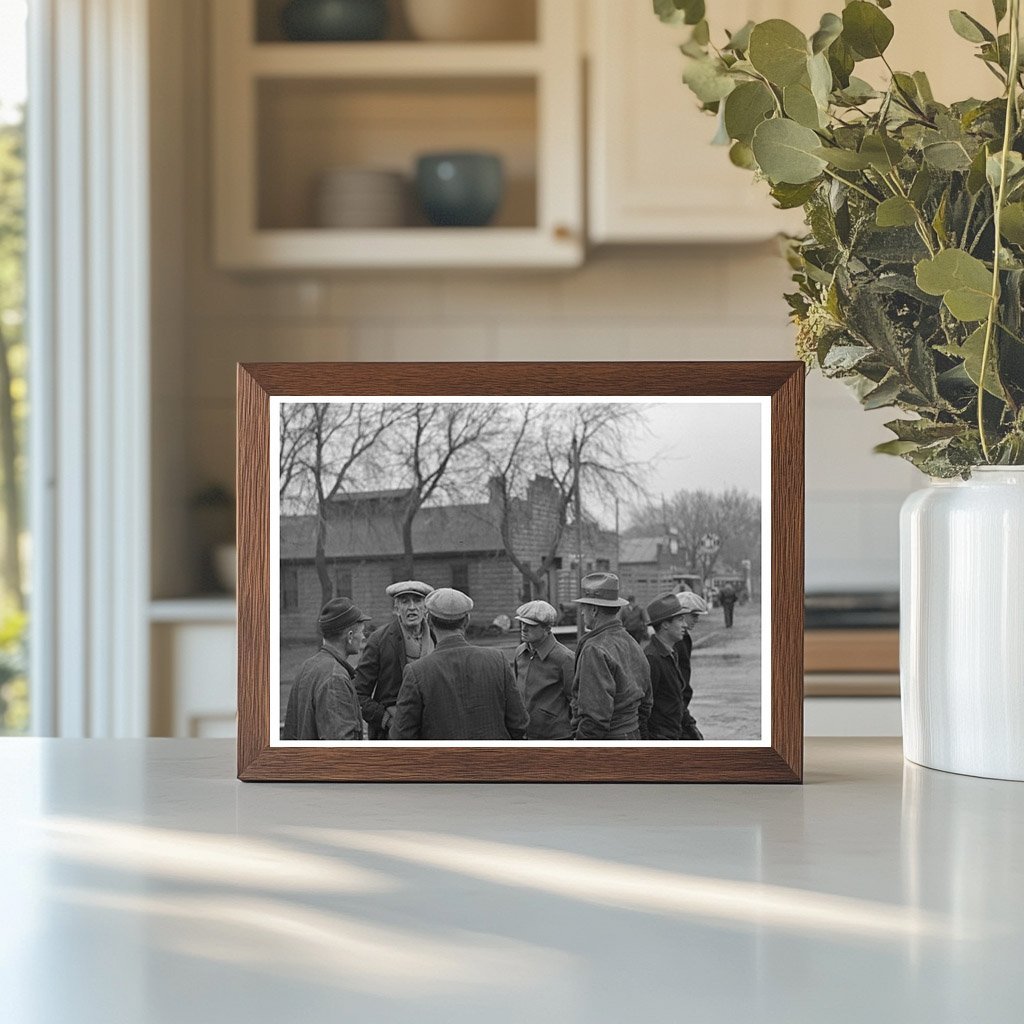 Farmers at Livestock Sale in Mapleton Iowa 1936