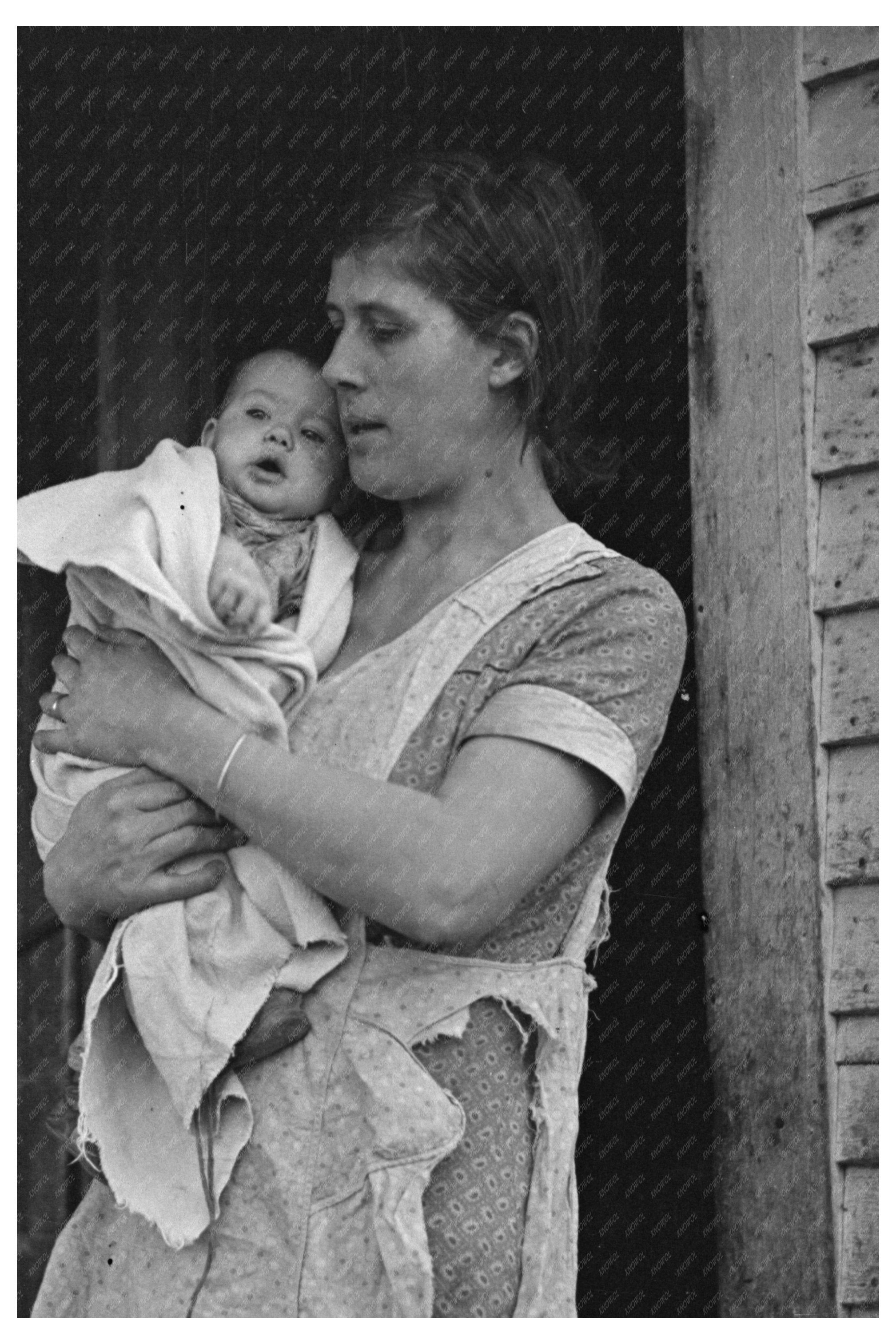 Mrs. Atkinson and Baby in Shannon City 1936